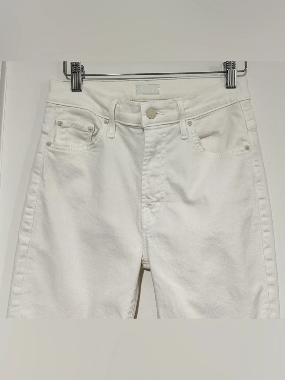 Mother The Insider Crop Step Fray Jeans Cream Puffs - Picture 4 of 13